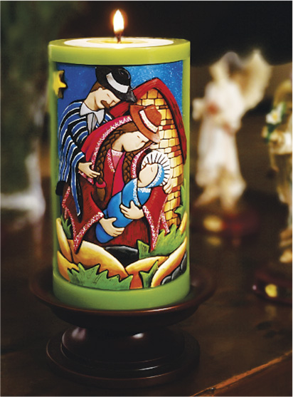 Vela Decorativa en Relieve: Pesebre Campesino 1 / handmade candle: typical Nativity 1