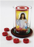 Vela Decorativa pintada al Óleo: Divina Misericordia de Jesús 1 / decorative handmade candle painted in oil: Divine Mercy of Jesus 1