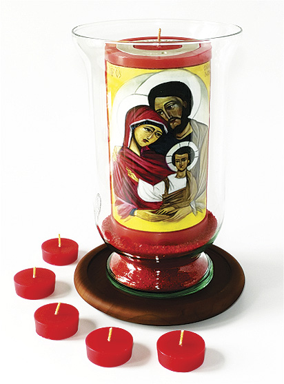 Vela Decorativa pintada al Óleo: Sagrada Familia 2 / decorative handmade candle painted in oil: Holy Family 2