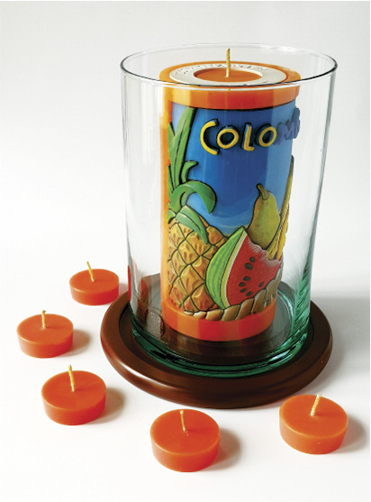 Vela Decorativa en Relieve: Frutas Tropicales 1 / handmade candle: tropical fruits 1