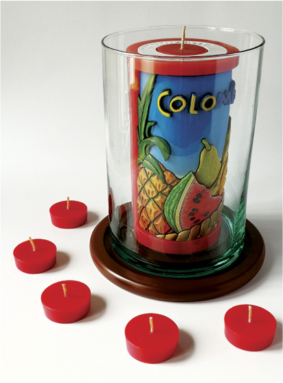Vela Decorativa en Relieve: Frutas Tropicales 1 / handmade candle: tropical fruits 1