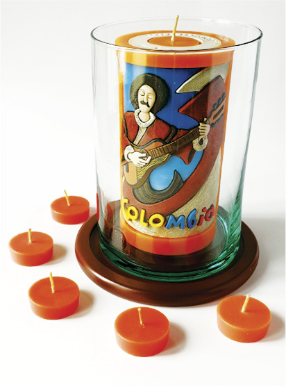 Vela Decorativa en Relieve: Guitarrista Campesino 1 / handmade candle: typical colombian guitarist 1