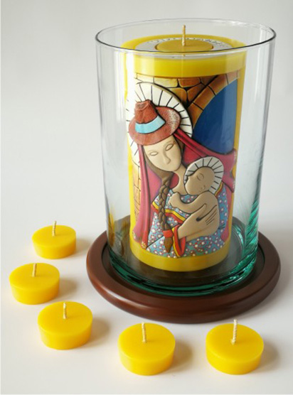 Vela Decorativa en Relieve: Virgen María Campesina 1 / handmade candle: Typical Virgin Mary 1