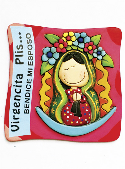 Imán Decorativo en Relieve: Virgencita Plis 1 / handcrafted decorative embossed magnet: virgin plis 1