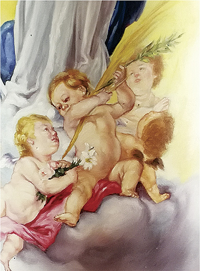 Vela Decorativa pintada al &Oacute;leo: La Inmaculada Concepci&oacute;n 1 / decorative handmade candle painted in oil: The Immaculate Conception 1
