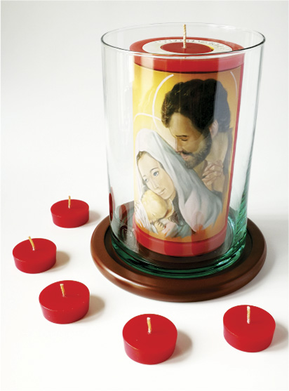 Vela Decorativa pintada al &Oacute;leo: Sagrada Familia 1 / decorative handmade candle painted in oil: Holy Family 1